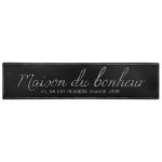 Déco murale plaque maison du bonheur 3D Léandre 78 x 18 cm métal assorti