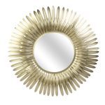 Miroir plumes dorees 53cm