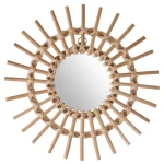 Miroir "Soleil" rotin, D30 cm