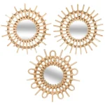 Lot de 3 miroirs Aïda diam 28 cm rotin