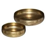 Set de 2 coupes "Oasis" Métal doré, D.20/30,5 cm