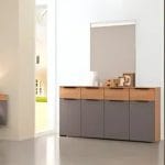 ONTO - Commode avec Mirroir WALNUT + GREY