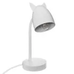 Lampe à poser à oreilles haut 31 cm métal blanc