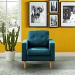 Skyla (Celina) Fauteuil  1 place en tissu bleu turquoise sans polochon