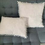 Ensemble de 2 Coussins en PAMPA VELOURS  gris