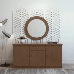 Luanda buffet 3 portes + miroir marron fonce  162 cm