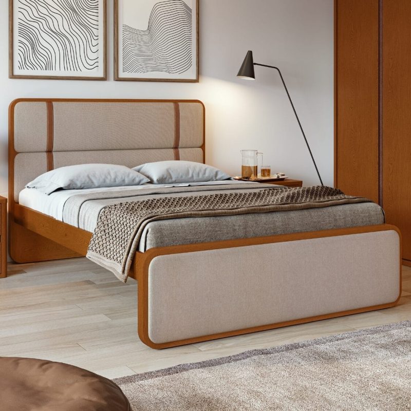 LEDER  LIT 140 cm x 190 Frassino en tissu