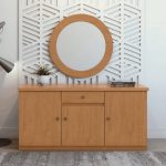 Luanda buffet L162 3 portes + 1 tiroir avec miroir marron noissette