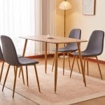 MANBO Table a manger 120 CM + 4 Chaises en pieds chêne