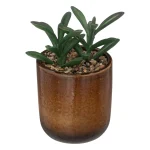 Plante artificielle, pot OCRE en céramique
