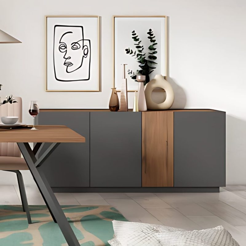 BUFFET UDINE (15633_EX)4P ARDOISE/SABI L180 P40 H80