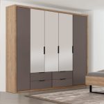ALIZE - Armoire 5 portes WALNUT + GREY