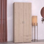 DAILY armoire 2 portes, 2 tiroirs chene. 6521A2PT