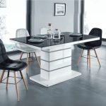 DERICO table à manger (sans chaise) 170 cm Noir Blanc