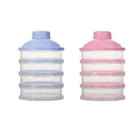 Distributeur de lait en poudre pour bébé Bleu , conteneur de formule empilable à 4 couches, distributeur de formule de lait en poudre, conteneur de stockage de voyage pour l'alimentation des bébés