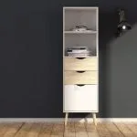 Monteno bibliotheque l 50 x p 39 x h 171 cm Blanc chene