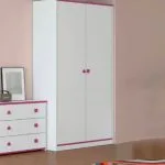 SANSA - Armoire pour enfant - Blanc / violet