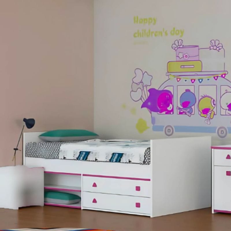 Sandra Lale Sansa - Lit 120 Sur 200 Cm Blanc / Violet – Image 1