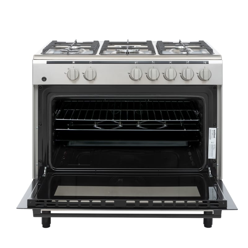 Gaz Vestfrost2 Cuisinière À Gaz Vestfrost Argentée 90 X 60 Tb96G Std, 5 Brûleurs + Four. – Image 3