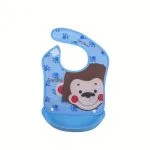 Bavoir bleu amovible EVA, Bavoir en silicone imperméable pour enfants en bas âge, Bavoir d'alimentation