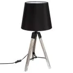 Lampe trépied Runo haut 58 cm bois noir