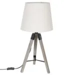 Lampe trépied Runo haut 58 cm bois ivoire