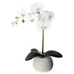 Orchidée effet real touch haut 53 cm avec pot ciment