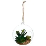 Plante artificielle en boule Pot verre H.17 cm G1