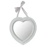 Miroir cœur taupe avec ruban 27 x 27 cm assorti