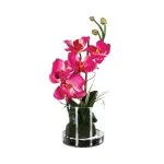 Composition orchidée haut 37 cm avec vase verre ORCHIDEE ROSE