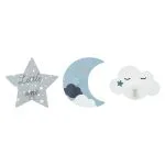 Lot de 3 patères 1 crochet ciel