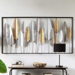 Déco murale feuilles Aram 135 x 69 cm métal