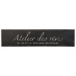 Déco murale plaque atelier des rêves 3D Léandre 78 x 18 cm métal assorti