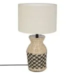 Lampe à poser Mena haut 49 cm jonc noir et naturel