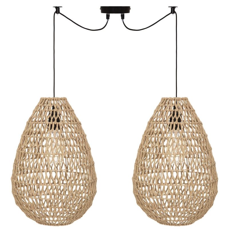 Suspension 2 lampes Etel diam 28 cm PPR naturel
