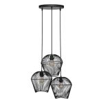 Suspension 3 lampes Jena diam 26 cm métal noir