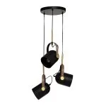 Suspension 3 lampes Bil diam 12 cm métal noir