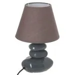 Lampe pied gris uni 4 galets Leny haut 31 cm assorti