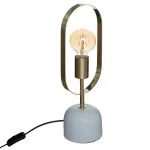 Lampe droite Edi haut 44 cm métal or