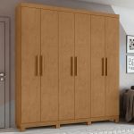 Jazz  armoire 6 portes Amendoa Clean - Pieds en pvc