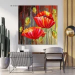 Tableau “Red Flower” 50 x 50 cm