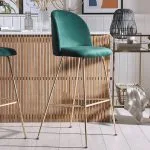 BELLE BARSTOOL verte avec Pieds couleur or