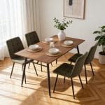 VALERY -  Table a manger + 4 chaises en tissu