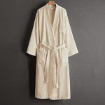 Bain de folie - Peignoir En Coton Doux, Peignoir Long À Manches Longues Absorbant - Jaune clair