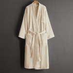 Bain de folie - Peignoir En Coton Doux, Peignoir Long À Manches Longues Absorbant - Jaune clair