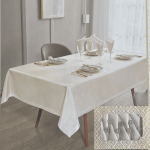 NAPPE DE TABLE SATINE BLANC CREME 1