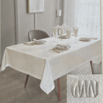 NAPPE DE TABLE SATINE BLANC CREME 2