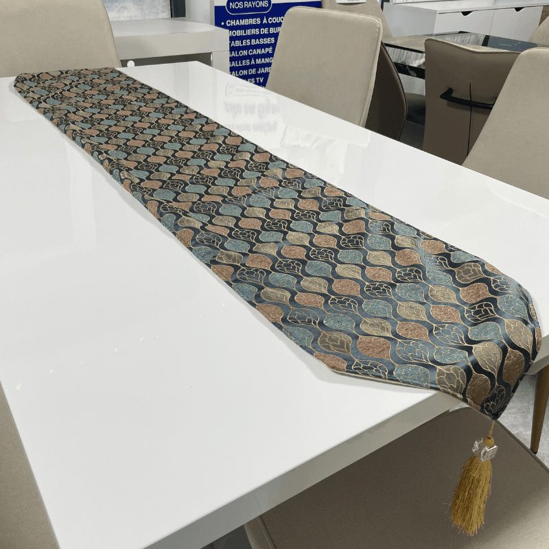 Chemin de table velour satine vert