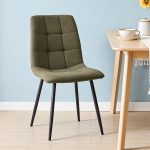 VALERIE Chaise Marron Pied Noir (en tissu)