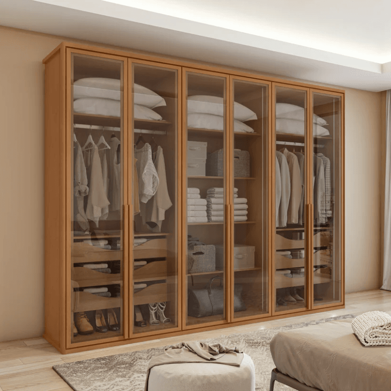 SOLARIS Armoire 06 Portes avec LED TOP / ALMOND CLEAN